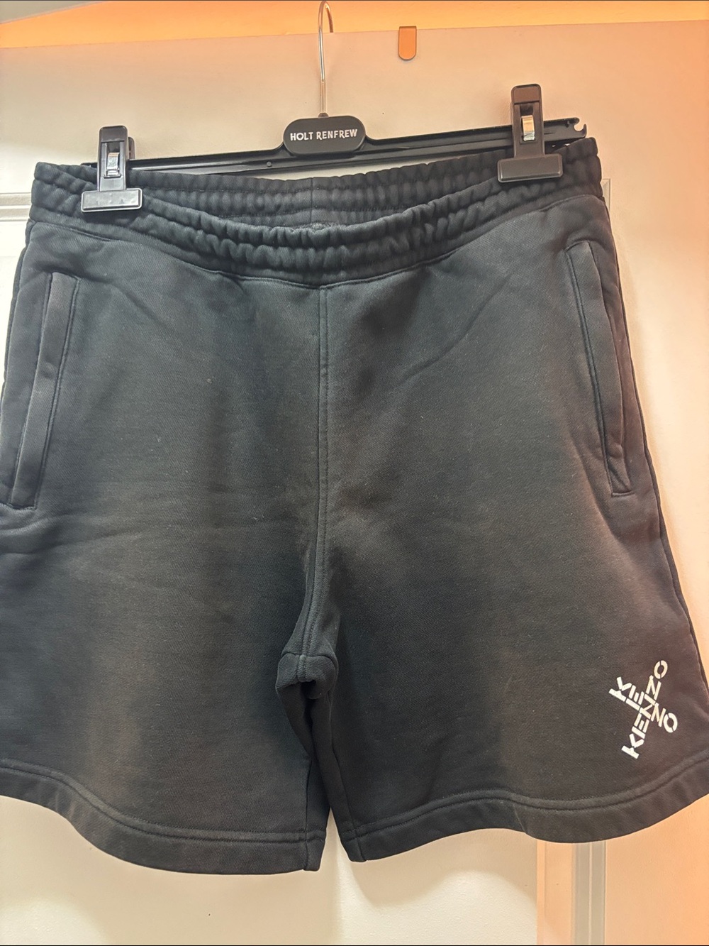 Kenzo Black Athletic Knit Shorts with Logo